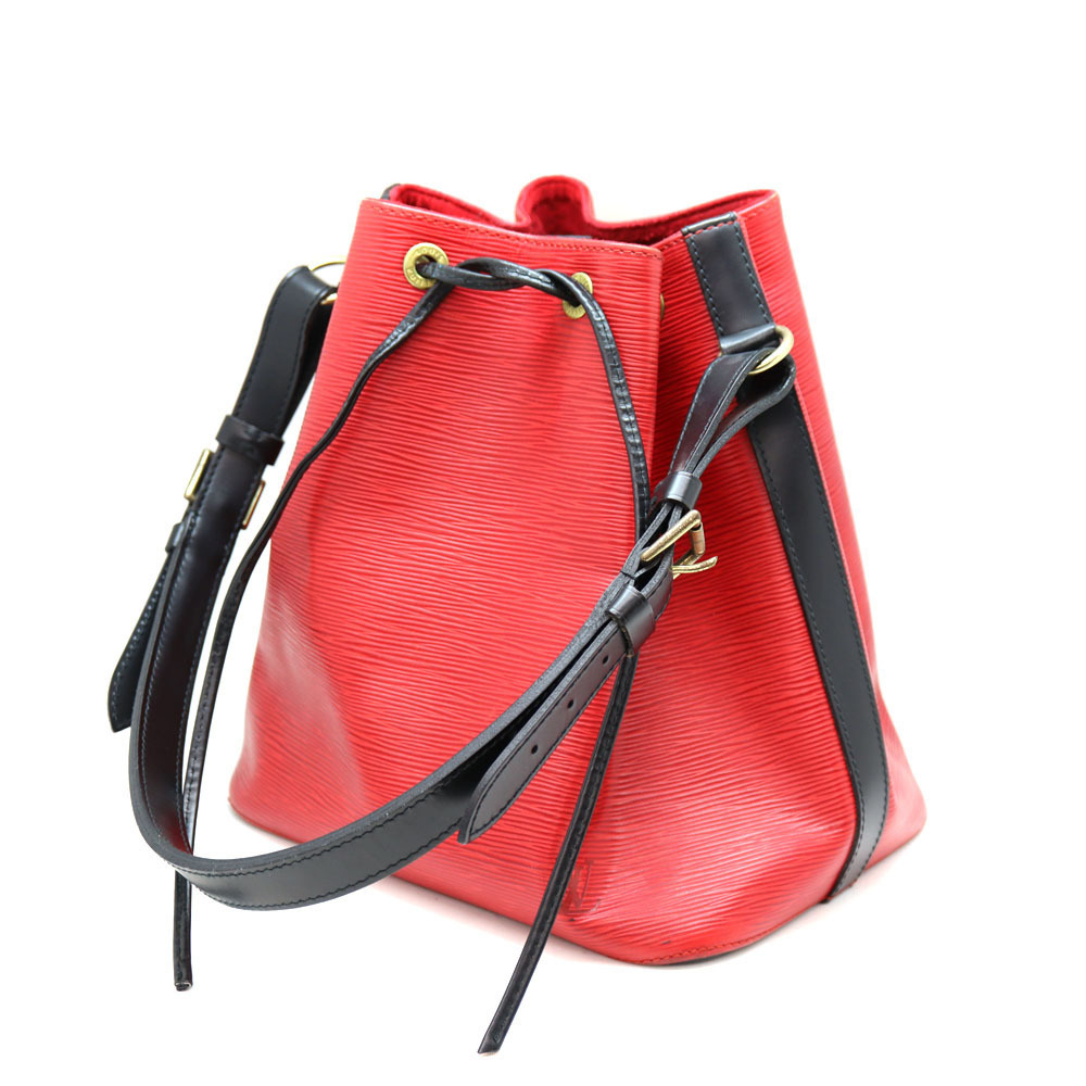 Louis Vuitton Shoulder Bag Epi Leather Castilian Red Noir Black Two Tone